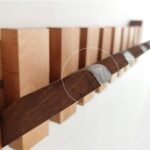 ⁦Porte Manteau Piano en Bois 7 crochet Design Moderne nature-marron⁩ - الصورة ⁦2⁩