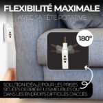 ⁦Pack 2 Multiprise Murale Plate Derrière Meuble avec USB - مقبس طاقة⁩ - الصورة ⁦3⁩