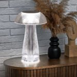 ⁦Veilleuses transparentes avec télécommande tactile en forme de champignon⁩ - الصورة ⁦4⁩