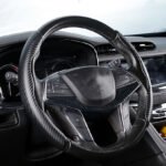 ⁦2 Pcs Housse de Volant Voiture antidérapant Noir carbon⁩ - الصورة ⁦3⁩