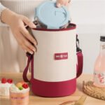 ⁦Sac à Lunch cylindrique Thermiques fourre-tout rond en aluminium⁩ - الصورة ⁦2⁩