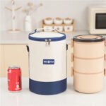 ⁦Sac à Lunch cylindrique Thermiques fourre-tout rond en aluminium⁩ - الصورة ⁦4⁩