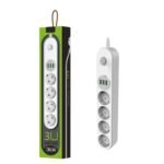 ⁦Triple prise de courant avec 3 ports USB, chargement rapide, avec un câble de 2 mètres⁩ - الصورة ⁦2⁩