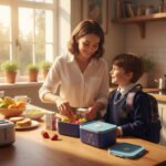 ⁦Lunch Box avec Sac Isotherme Design Cartoon 3 Compartiments Alimentaires - حافظة أطعام للأطفال 3 طبقات⁩ - الصورة ⁦5⁩