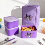 ⁦Lunch Box avec Sac Isotherme Design Cartoon 3 Compartiments Alimentaires - حافظة أطعام للأطفال 3 طبقات⁩ - الصورة ⁦3⁩
