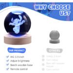 ⁦Lampe boule de projection en cristal 3D Stitch⁩ - الصورة ⁦5⁩