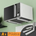 Support pour micro-ondes pliable avec bras extensibles Charge maximale 40 kg