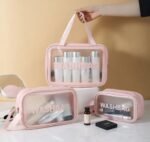 Pack 3 Pcs Sacs de toillete trousse à cosmétiques, trousse de maquillage, trousse de toilette étanche