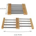 ⁦Dessous de Plat Extensible en Bambou et Acier Inoxydable – قاعدة أواني قابلة للتمديد⁩ - الصورة ⁦4⁩