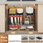 ⁦Organisateur Sous Évier Extensible de Cuisine 2 Niveaux Réglable – منظم أغراض في المطبخ⁩ - الصورة ⁦6⁩