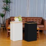 ⁦Panier à linge pliable de haute qualité 70L avec couvercle – سلة أغراض منزلية⁩ - الصورة ⁦5⁩