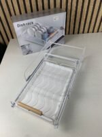 ⁦Égouttoir à vaisselle avec poignées en bois pour cuisine – منظم أواني داخل رف المطبخ⁩ - الصورة ⁦3⁩