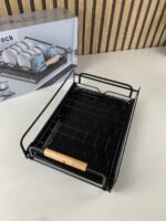 ⁦Égouttoir à vaisselle avec poignées en bois pour cuisine – منظم أواني داخل رف المطبخ⁩ - الصورة ⁦7⁩