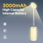 ⁦Lampe de camping design en nid d’abeille avec 3 couleurs variable rechargeable⁩ - الصورة ⁦3⁩