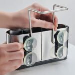 ⁦Organiseur d’évier de cuisine porte-éponge en acier inoxydable – منظم أغراض حوض الغسيل⁩ - الصورة ⁦4⁩