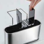 ⁦Organiseur d’évier de cuisine porte-éponge en acier inoxydable – منظم أغراض حوض الغسيل⁩ - الصورة ⁦2⁩