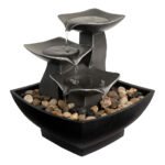 ⁦Fontaine à eau cascade avec éclairage LED pour décoration intérieure et ambiance V4⁩ - الصورة ⁦6⁩