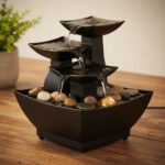 Fontaine à eau cascade avec éclairage LED pour décoration intérieure et ambiance V4