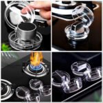 ⁦Pack de 4Pcs protections transparentes universelles pour boutons de cuisinière à gaz – طقم أغطية أزرار موقد الطبخ⁩ - الصورة ⁦2⁩