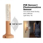 ⁦Applique murale rechargeable en bois avec détecteur de mouvement effet glow – مصباح جداري محمول⁩ - الصورة ⁦5⁩