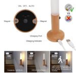 ⁦Applique murale rechargeable en bois avec détecteur de mouvement effet glow – مصباح جداري محمول⁩ - الصورة ⁦3⁩