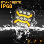⁦Phare LED Anti-brouillard 2PCS avec 5 Modes d’éclairage 12V-24V IP68 étanche – مصباح عالي السطوع للسيارات والدراجات النارية⁩ - الصورة ⁦3⁩