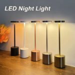 ⁦Lampe de table LED tactile rechargeable 3 couleurs design classique - مصباح ديكور بعدة درجات ضوئية⁩ - الصورة ⁦4⁩