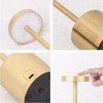 ⁦Lampe de table LED tactile rechargeable 3 couleurs design classique - مصباح ديكور بعدة درجات ضوئية⁩ - الصورة ⁦3⁩
