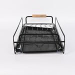 ⁦Égouttoir à vaisselle avec poignées en bois pour cuisine – منظم أواني داخل رف المطبخ⁩ - الصورة ⁦4⁩