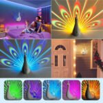 ⁦Applique murale en forme de paon 7 réglages de couleur avec télécommande – مصباح ديكور على شكل طائر الطاوس⁩ - الصورة ⁦6⁩