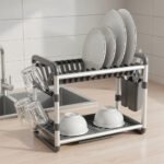 ⁦Egouttoir à Vaisselle en Aluminium de Haute Qualité 2 étages SX-842 – منظم أواني الغسيل⁩ - الصورة ⁦6⁩
