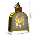 ⁦Lanterne de Ramadan Dorée LED Design Traditionnel avec Silhouette – فانوس مضيء لشهر رمضان⁩ - الصورة ⁦5⁩
