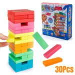 ⁦Jeu de blocs de construction colorés à faire tomber 30pcs - لعبة هدم الأبراج⁩ - الصورة ⁦9⁩