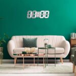 ⁦Horloge Murale numérique LED Blanche 3D GH0720L – ساعة رقمية تصميم ثلاثي الأبعاد⁩ - الصورة ⁦5⁩