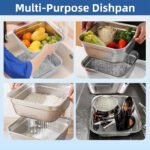 ⁦Râpe multifonctionnelle Delaval en acier inoxydable avec panier d’égouttage 3EN1 – مفرمة وقطاعة خضر متعددة الإستعمالات⁩ - الصورة ⁦4⁩