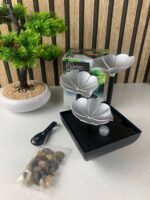 ⁦Fontaine décorative en forme de pétales avec lumières LED et pierres – نافورة مياه بعدة طبقات⁩ - الصورة ⁦3⁩