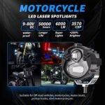 ⁦Paire de Phares Additionnels LED pour Moto – Projecteurs Anti-Brouillard 2Pcs – مصابيح دراجة نارية⁩ - الصورة ⁦2⁩
