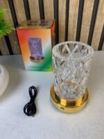⁦Vase Lumineux LED Tactile en Cristal Couleurs RGB Rechargeable - فازة كريستال مضيئة⁩ - الصورة ⁦8⁩