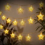⁦Guirlande Lumineuse Étoiles Dorées 16 LED avec Maillage Métallique – سلسلة أضواء رمضانية⁩ - الصورة ⁦2⁩