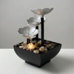 ⁦Fontaine décorative en forme de pétales avec lumières LED et pierres – نافورة مياه بعدة طبقات⁩ - الصورة ⁦7⁩