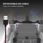 ⁦Manette de Jeu Filaire avec Éclairage Néon RGB PG-003 - يد تحكم بأضواء ملونة⁩ - الصورة ⁦7⁩