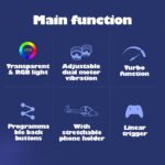 ⁦Manette de jeu sans fil IPEGA PG-9666TH avec poignets lumineux RGB - يد تحكم لاسلكية⁩ - الصورة ⁦7⁩