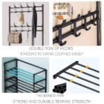 ⁦Porte-chaussures à 3 niveaux avec 8 crochets doubles pour l'entrée - علاقة ملابس ومنظم أحذية⁩ - الصورة ⁦5⁩