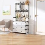 ⁦Porte-chaussures à 3 niveaux avec 8 crochets doubles pour l'entrée - علاقة ملابس ومنظم أحذية⁩ - الصورة ⁦4⁩