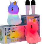⁦Haut-parleur sans fil de dessin animé licorne avec microphone karaoké LS-10BM - مكبر صوت مع ميكروفون لاسلكي مدمج⁩ - الصورة ⁦5⁩