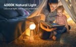 ⁦Lampe LED Motif en bois portable sans fil rechargeable à interrupteur tactile 4000K - مصباح مكتب يعمل باللمس⁩ - الصورة ⁦8⁩