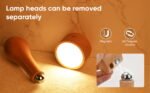 ⁦Lampe LED Motif en bois portable sans fil rechargeable à interrupteur tactile 4000K - مصباح مكتب يعمل باللمس⁩ - الصورة ⁦2⁩