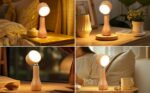 ⁦Lampe LED Motif en bois portable sans fil rechargeable à interrupteur tactile 4000K - مصباح مكتب يعمل باللمس⁩ - الصورة ⁦7⁩