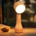 ⁦Lampe LED Motif en bois portable sans fil rechargeable à interrupteur tactile 4000K - مصباح مكتب يعمل باللمس⁩ - الصورة ⁦3⁩