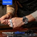 ⁦HainoTeko-6 avec écran AMOLED 3 paires de bracelets et lampe torche intégrée - ساعة ذكية أصلية⁩ - الصورة ⁦4⁩